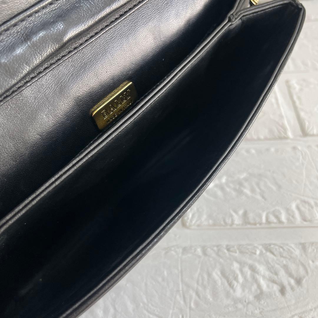 希少❗️美品　ヴィンテージ　バリー チェーンショルダーバッグ ブラック ラムスキン