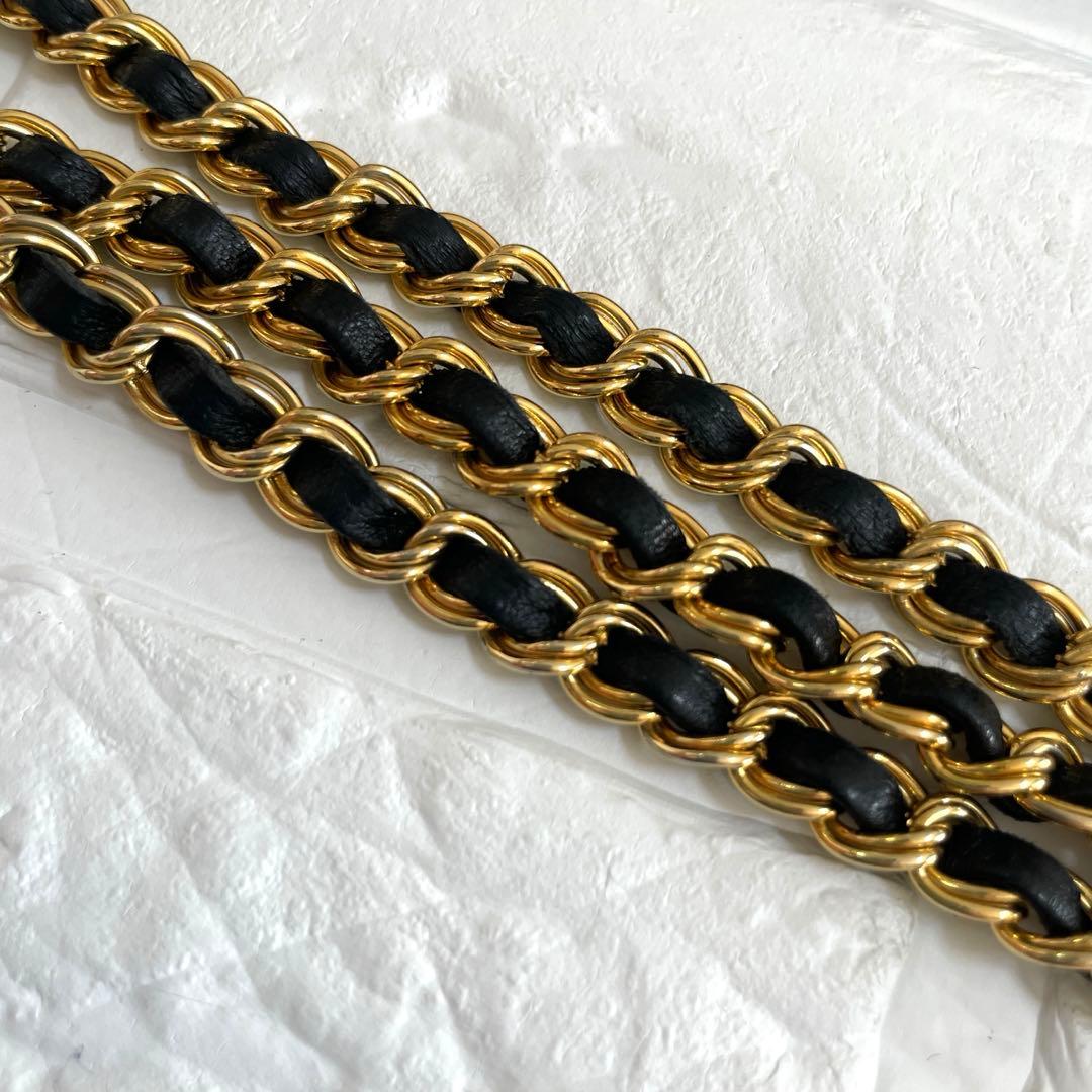 希少❗️美品　ヴィンテージ　バリー チェーンショルダーバッグ ブラック ラムスキン