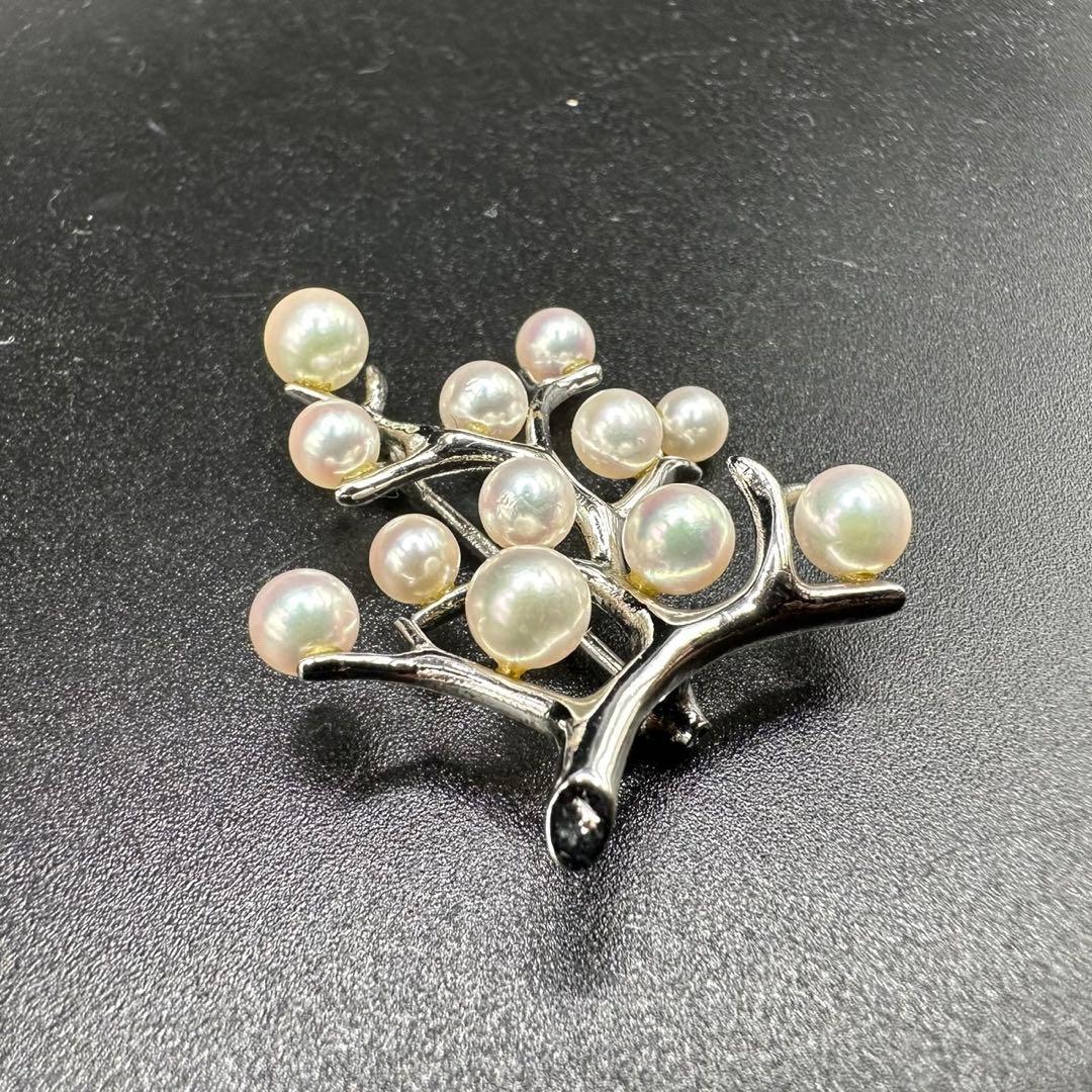 極美品✨　MIKIMOTO ミキモト　パール　ブローチ　幸福の木　希少　1351
