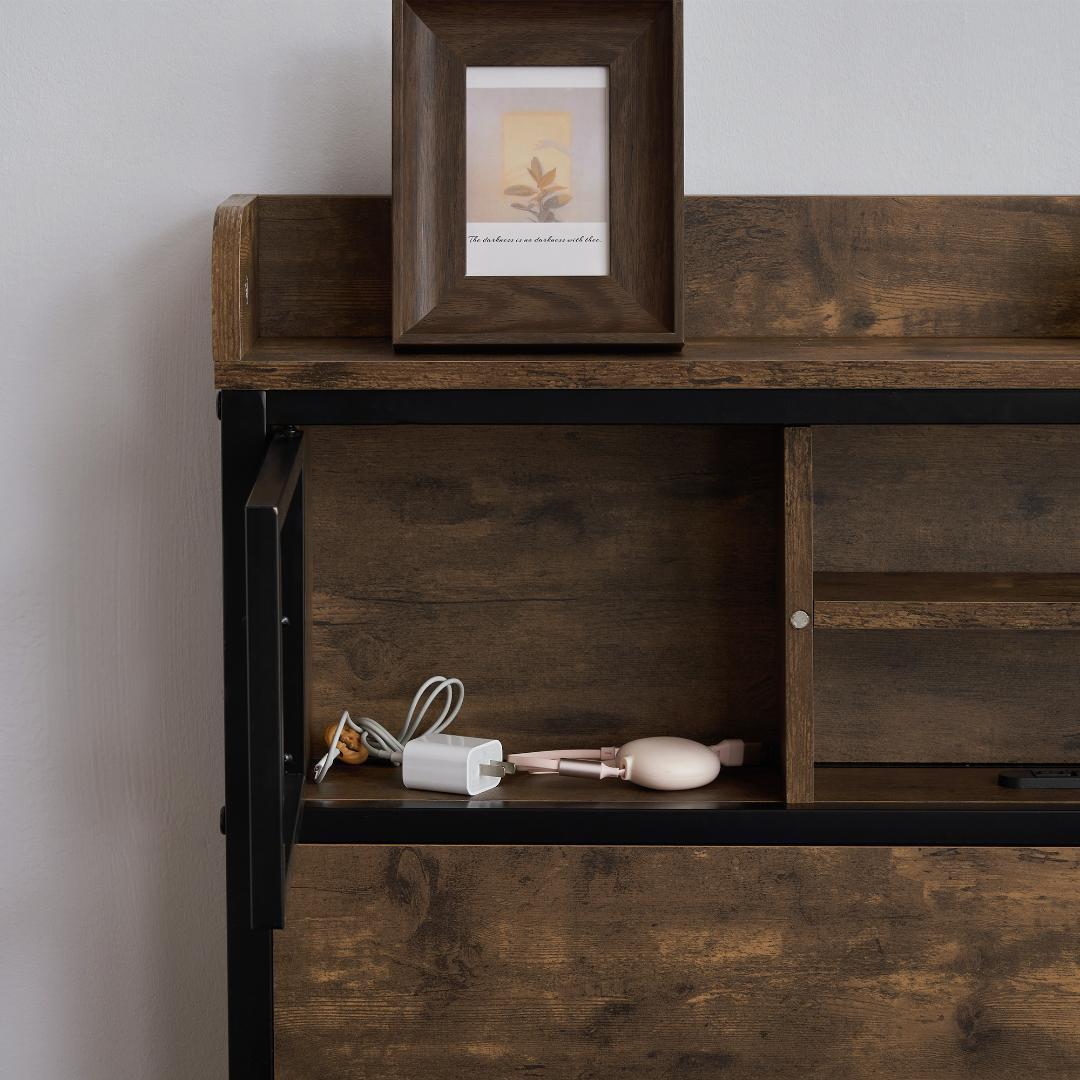 コンセント付きベッドフレーム シングルベッド パイプベッド　S・シングル