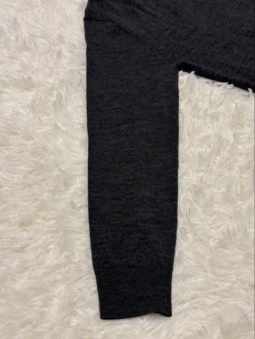 ポールスミス　アーティストストライプ　ジップ　ニット　チャコール　Mサイズ