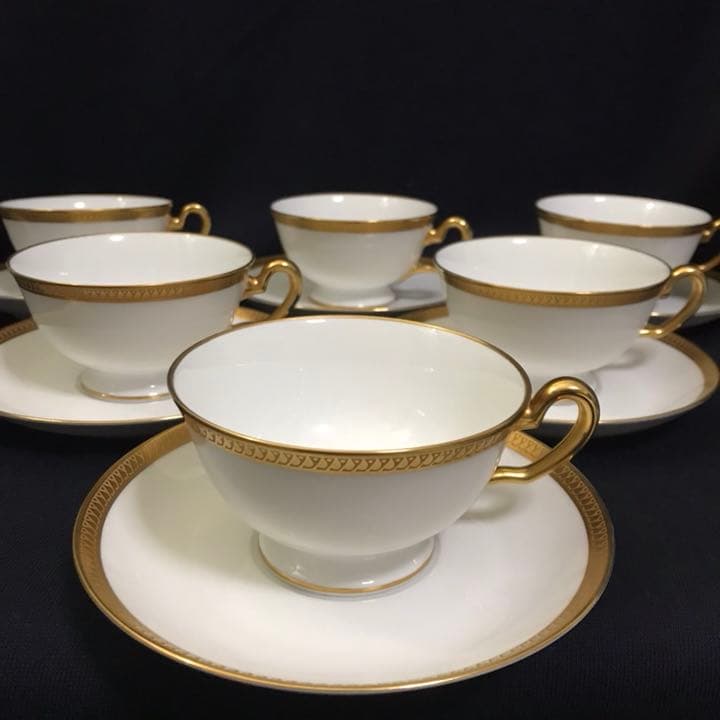 大倉陶園 片葉金蝕 6客セット