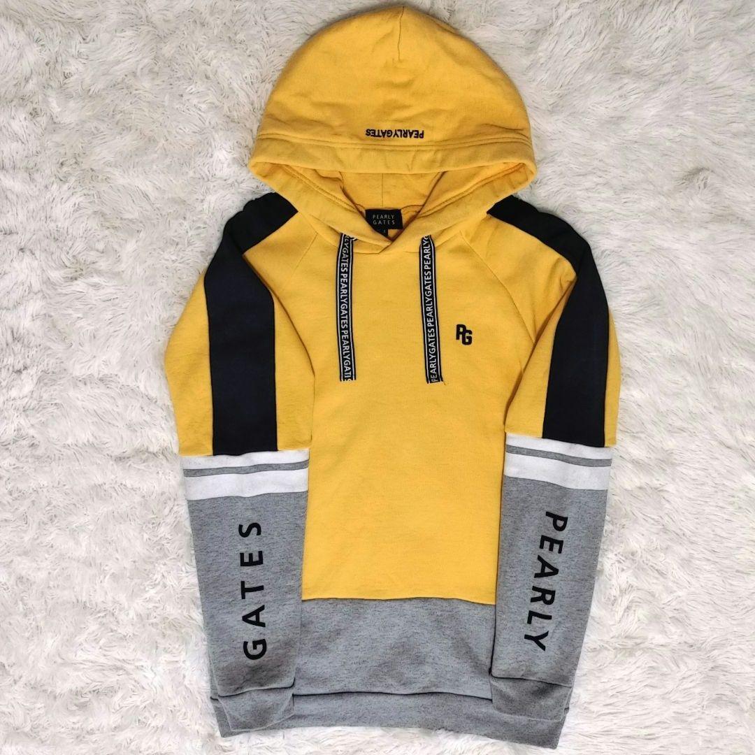 【パーリーゲイツ】フード付パーカー サイズ4 イエロー