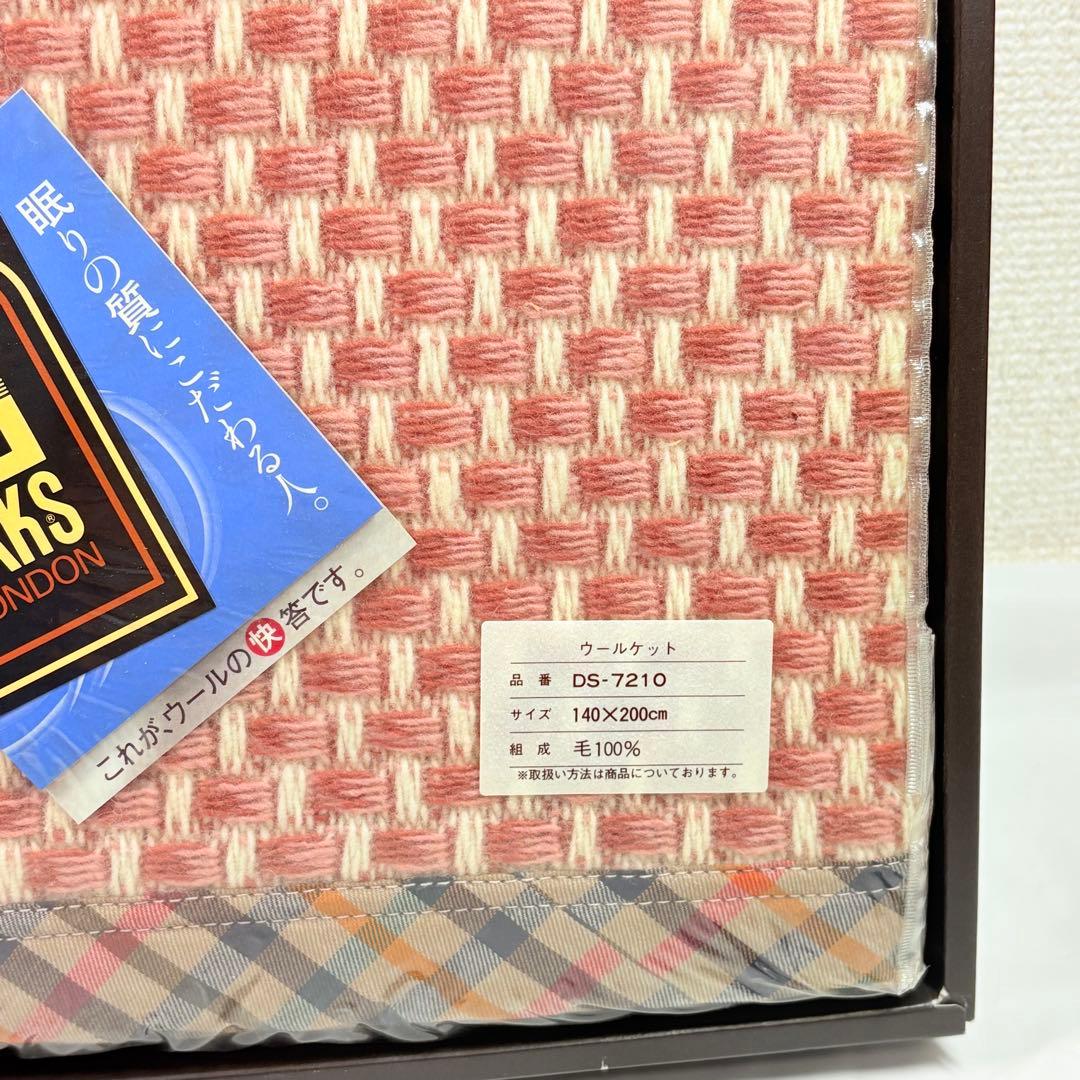 未使用タグ付き　DAKS ダックス　ハウスチェック　ウールケット　レッドピンク系