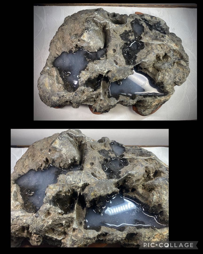 6638 春日石 粕川麒麟石 溜まり石 水石 盆栽 盆石 置物 鑑賞石