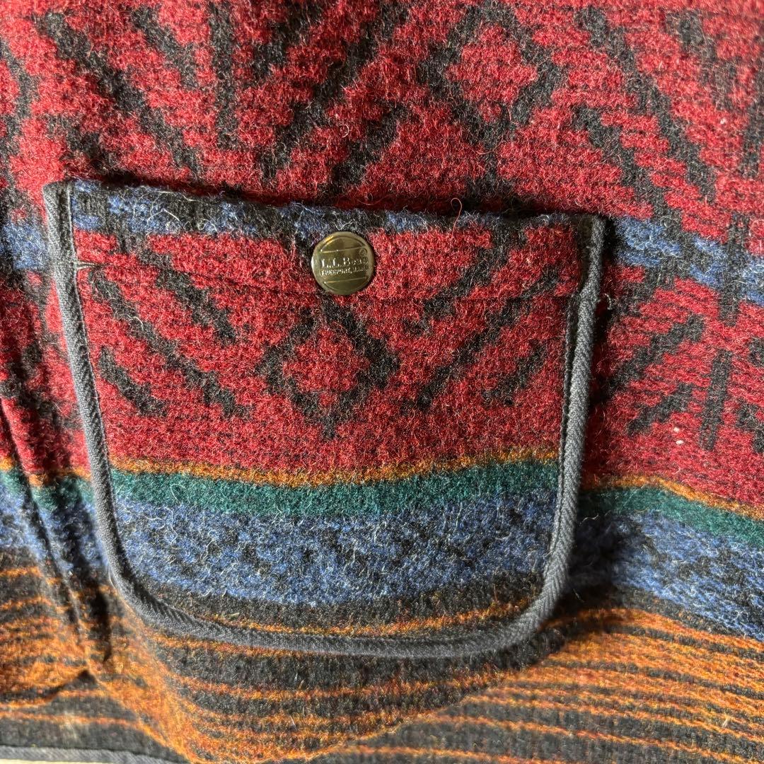 L.L.Bean エルエルビーン　ウールベスト　総柄　M アメリカ製