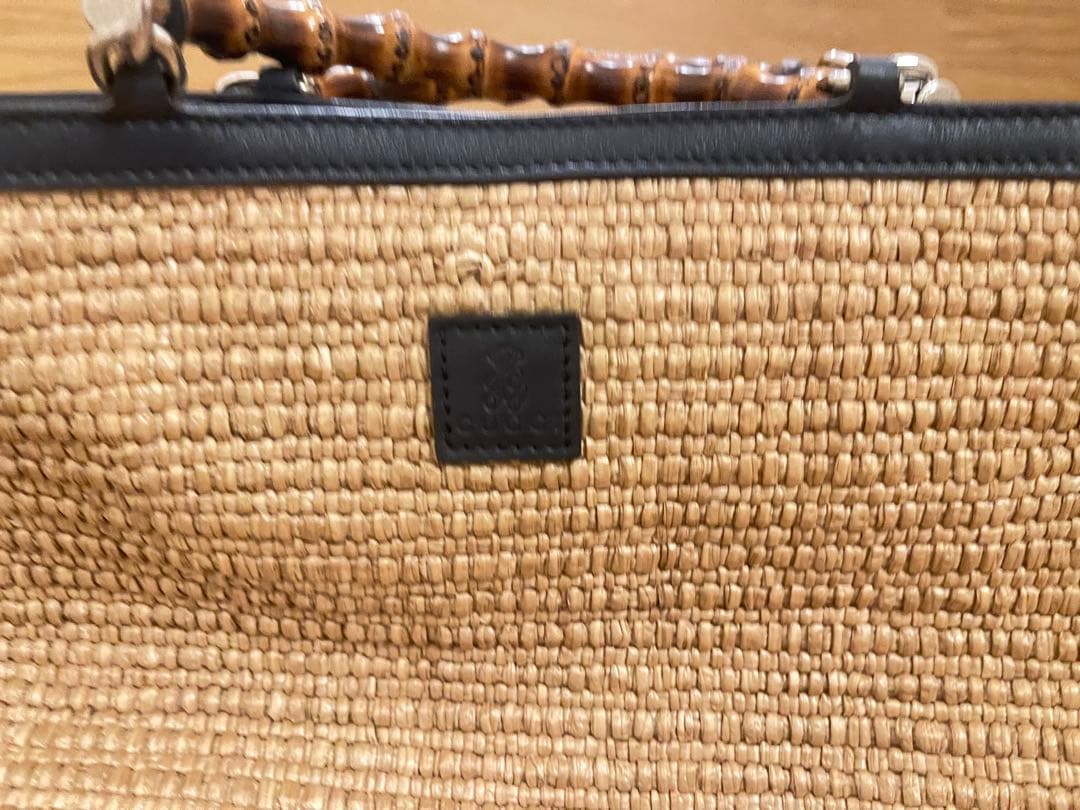 Gucci ストローかごバッグ バンブーハンドル