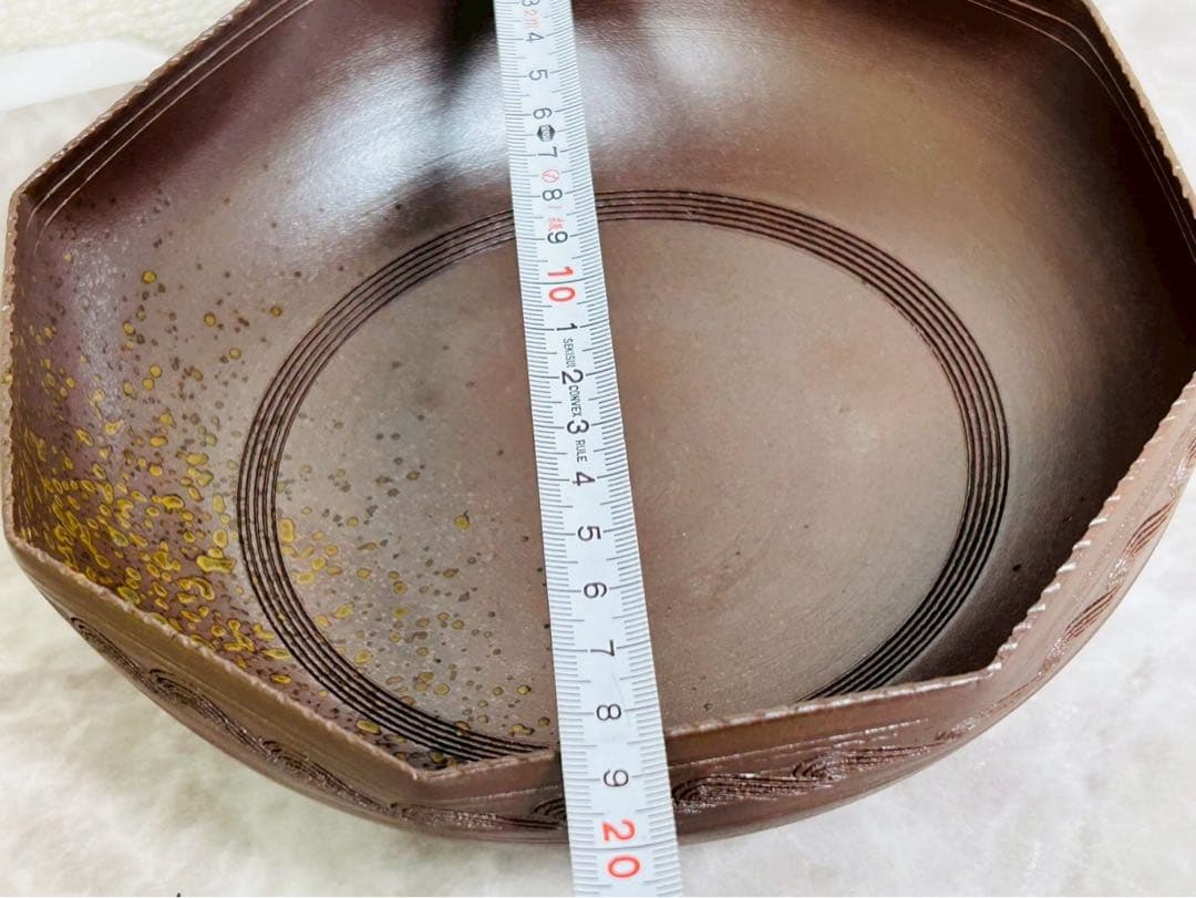 清水焼　八角皿　東栽　深皿　18.5cm　【10224m】