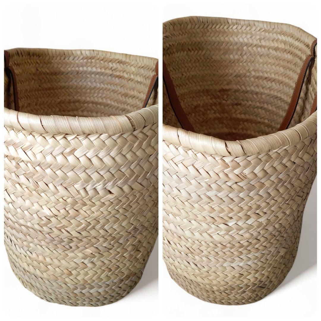 セリーヌ　カゴバッグ　ミディアム　ブラウン　トリオンフ(レザーのロゴパッチ)