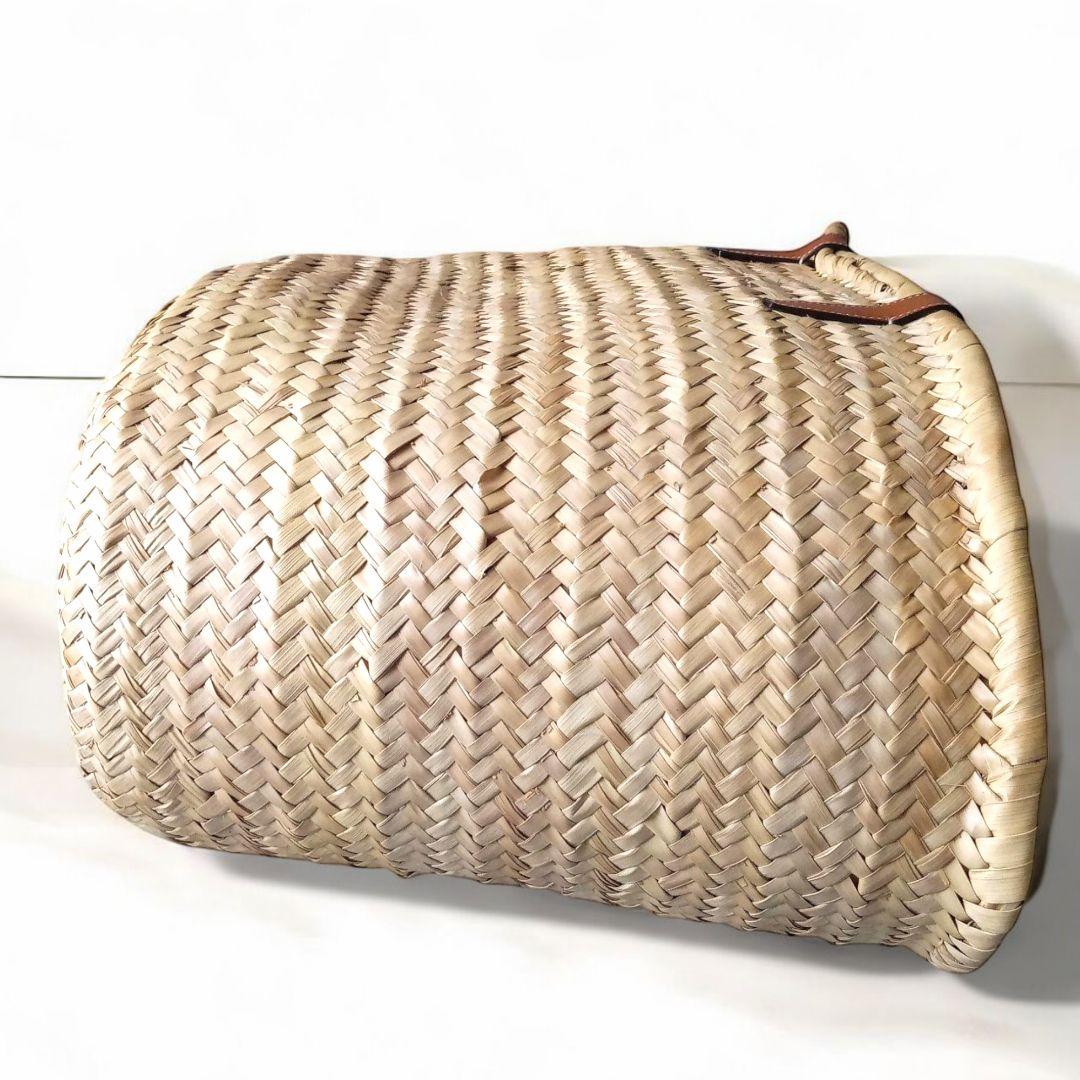 セリーヌ　カゴバッグ　ミディアム　ブラウン　トリオンフ(レザーのロゴパッチ)