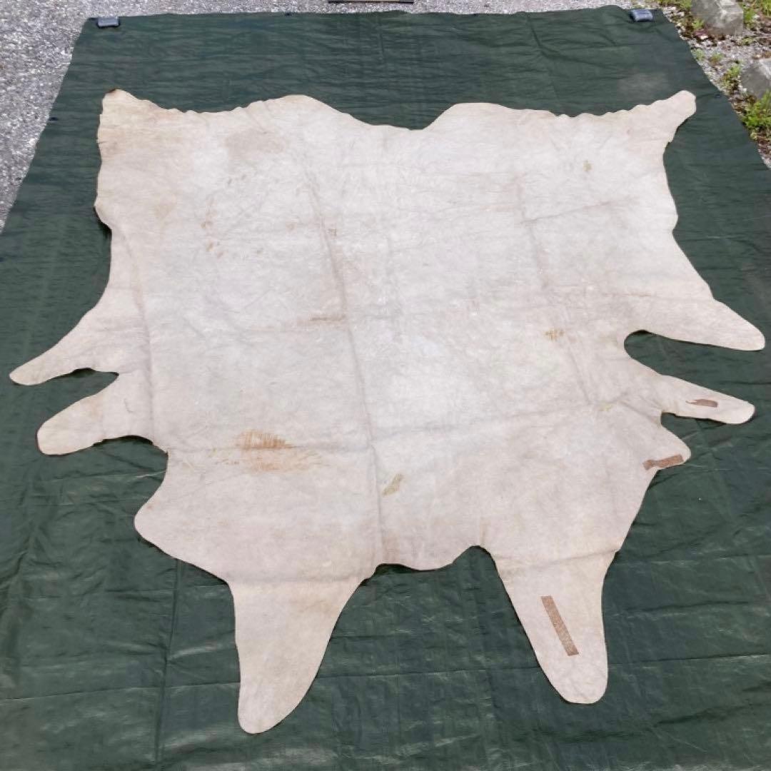 【入手困難】特大250×230牛革ハラコラグ★グランピングお籠もりキャンプにも！