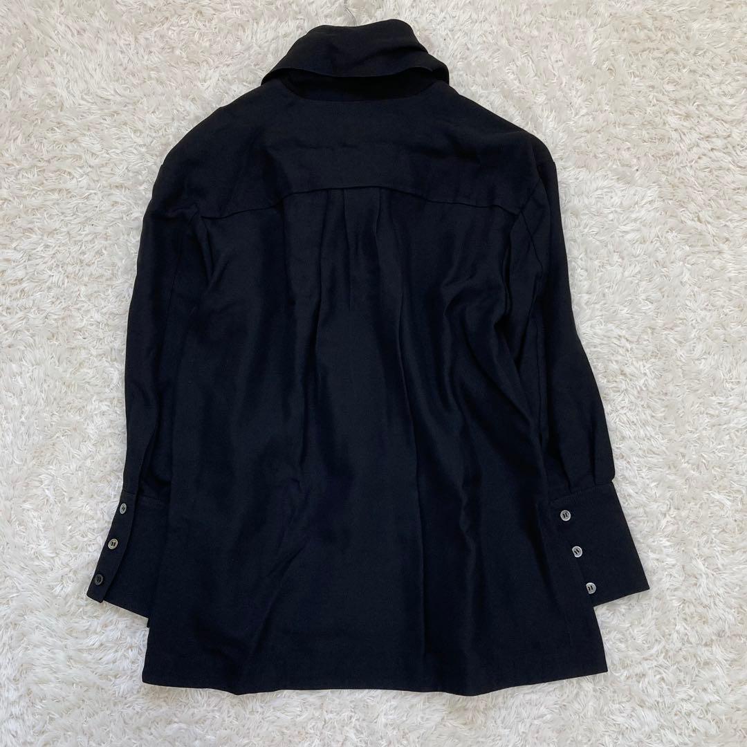 未使用✨定価5.9万 2024 コラム タイブラウス 黒 エストネーション 36