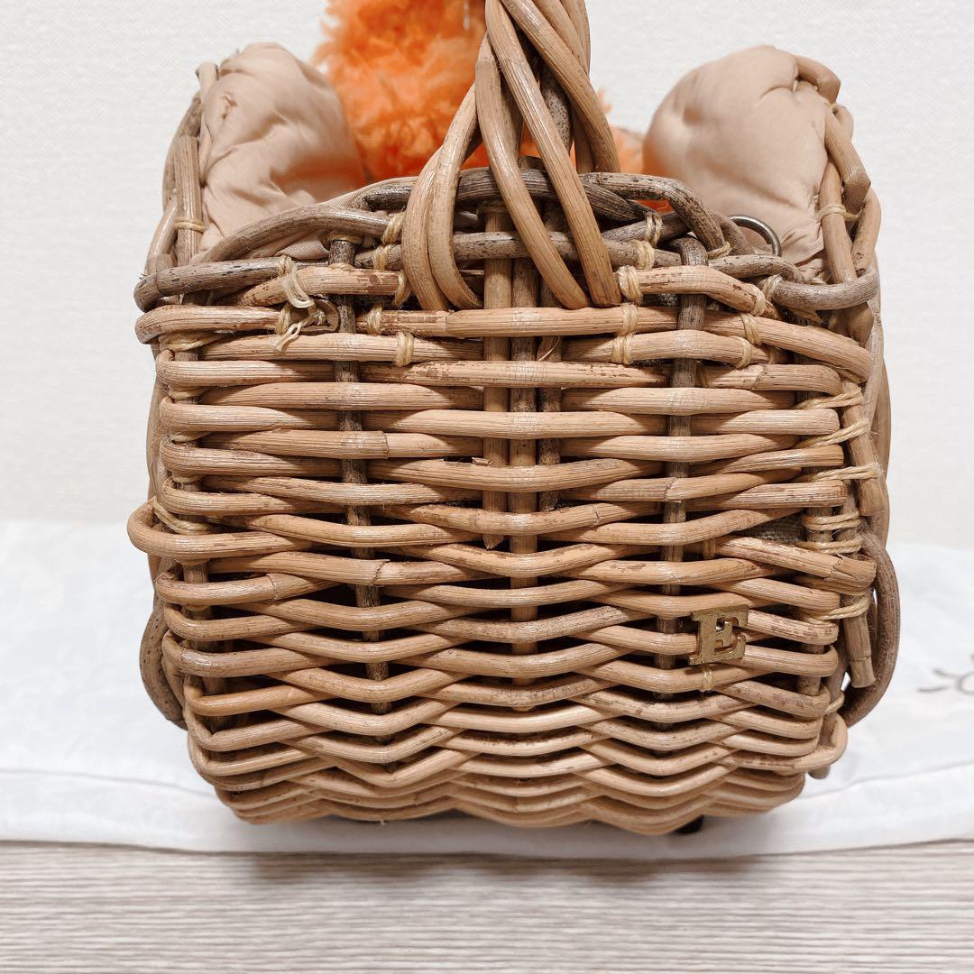 美品　エバゴス 2WAY ハンドバッグ ショルダーバッグ ストロー かごバッグ