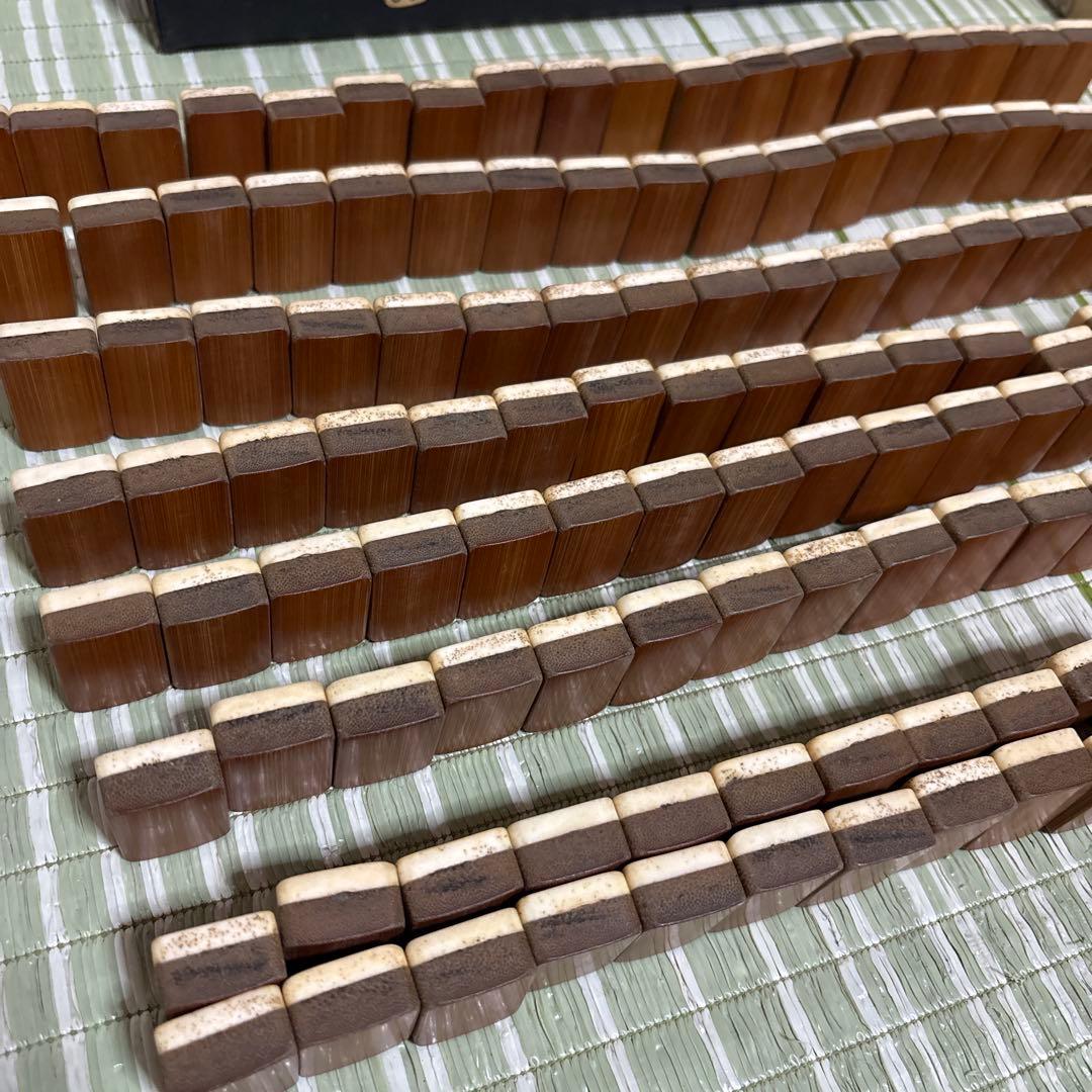 麻雀牌　天然素材　時代骨牌　竹背牌　昭和　レトロ　希少　レア　索子　タケノコ