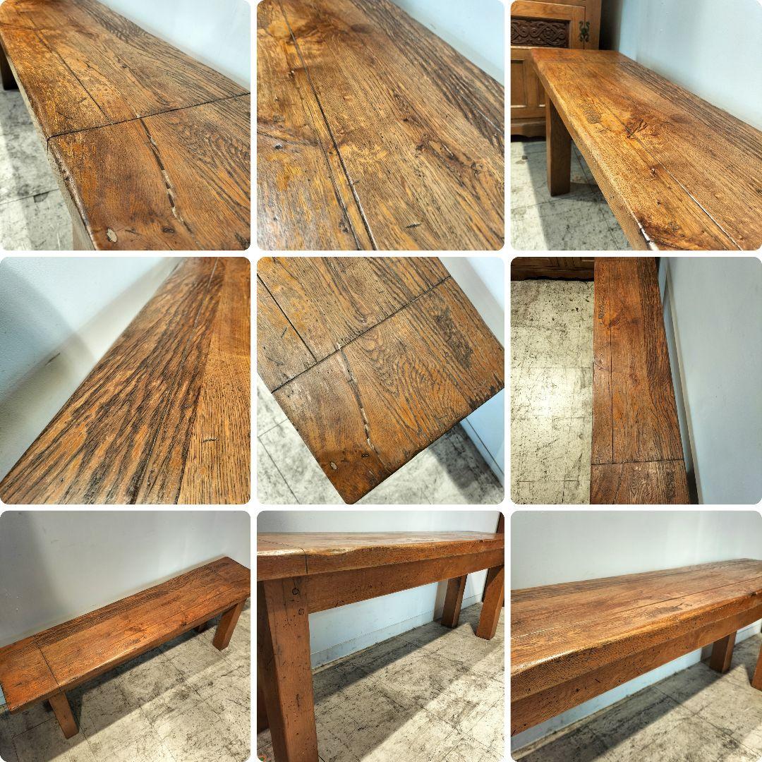 M♦年始Sale東名　希少　アンティーク オーク　総無垢ダイニング4点セット