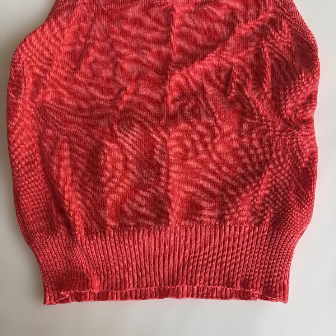 CHANEL BOUTIQUE 赤 リブ編み ホルターネック　キャミソール