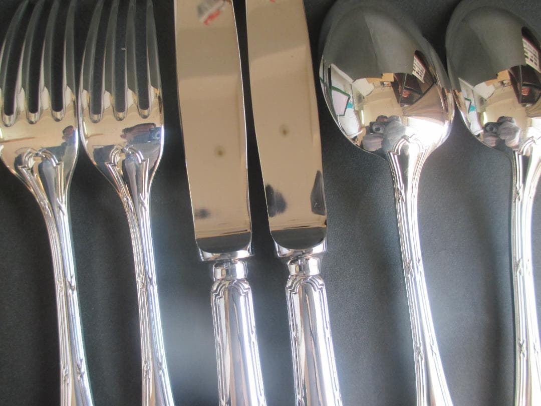 極美品☆仏蘭西高級銀器クリストフルシルバー銀P　カトラリー６本セット　リュバン