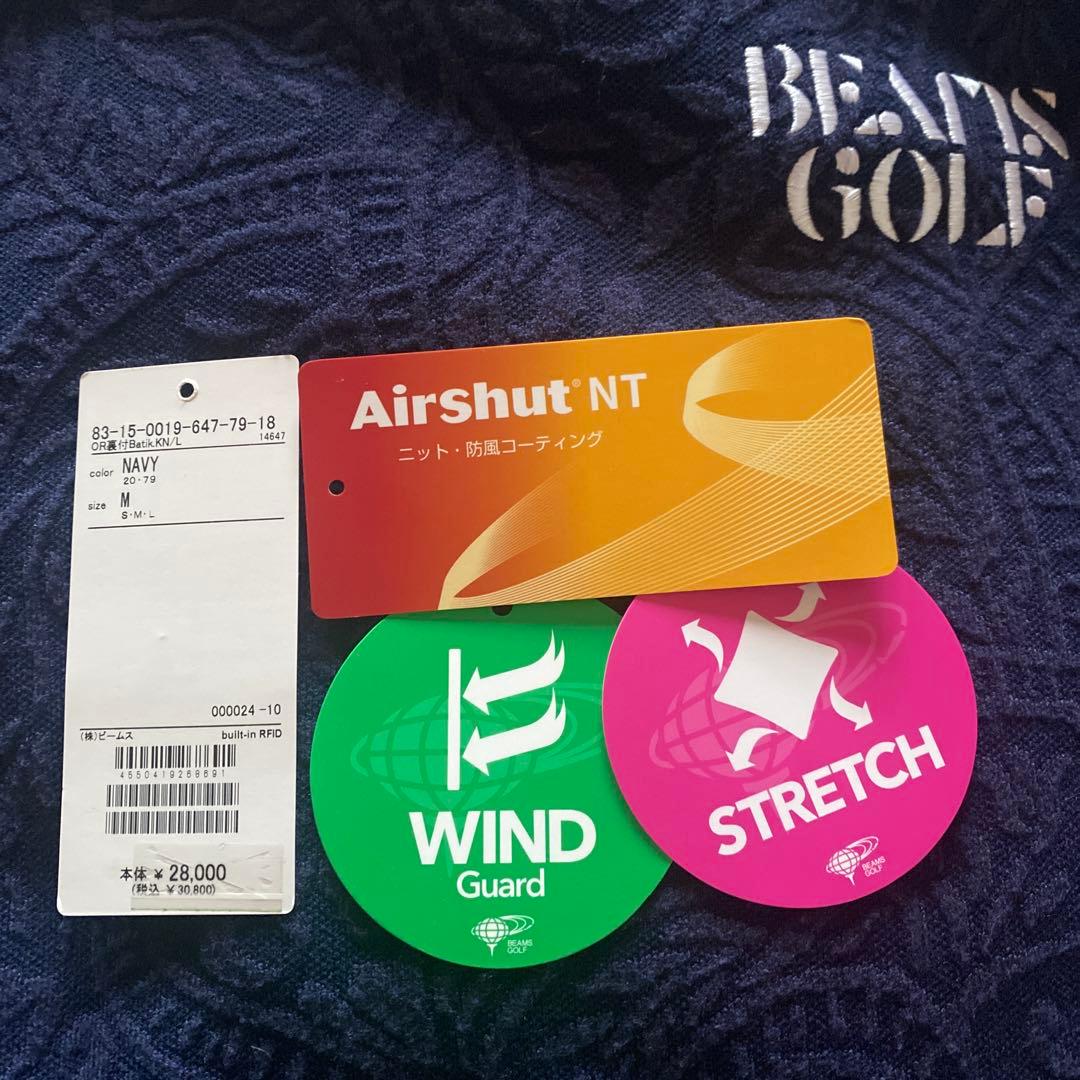 【超美品】BEAMS GOLF 防風コーティングネイビー セーター