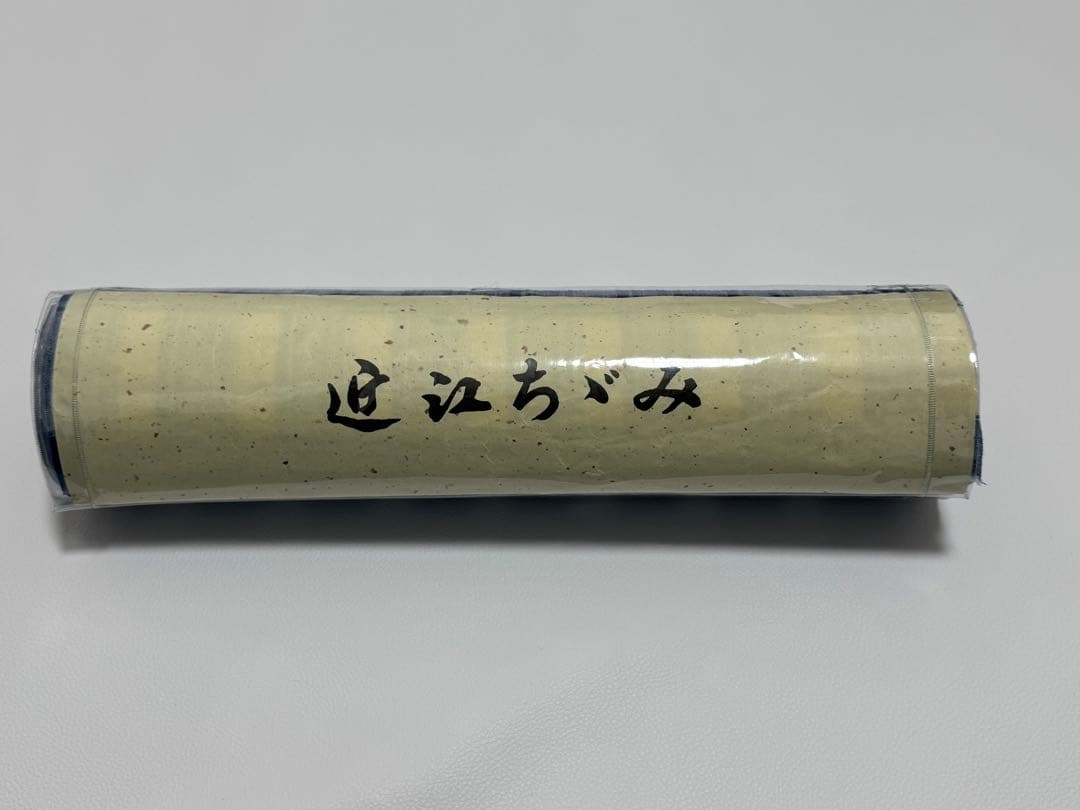 新品　夏物 近江ちぢみ 反物 麻 綿 日本製 川口織物　格子ストライプ　ブルー