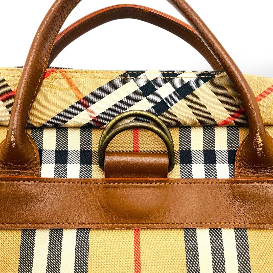 美品 BURBERRY ビジネスバッグ キャンバス ノバチェック シャドーホース