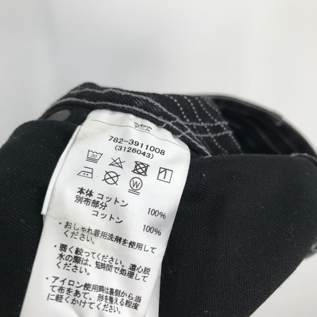 Schott デニムパンツ　34　ブラック　ストライプ