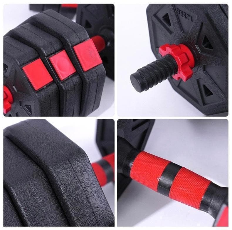 合計50kg／バーベルにもなる角型ダンベル 25kg×2個セット 可変式 A4