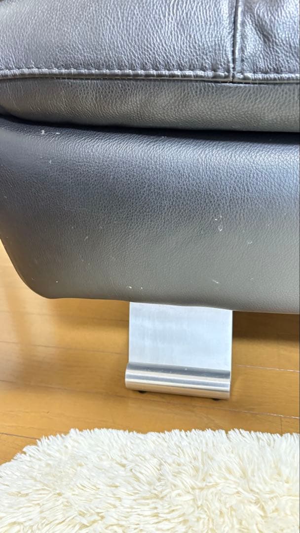 【極美品】italsofa 黒レザー　2人掛けソファ