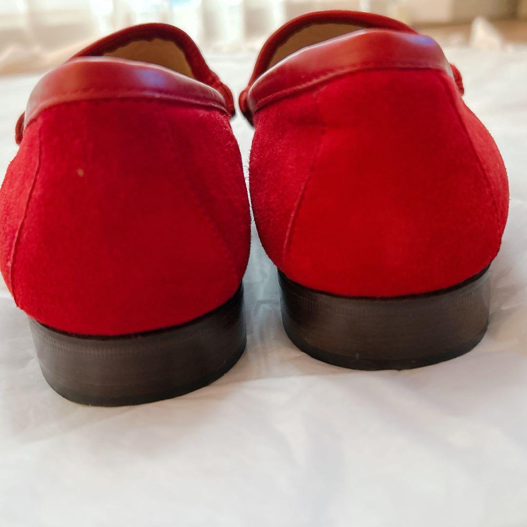 シャル様　GUCCI グッチ　ホースビット　ビットローファー　スエード　赤