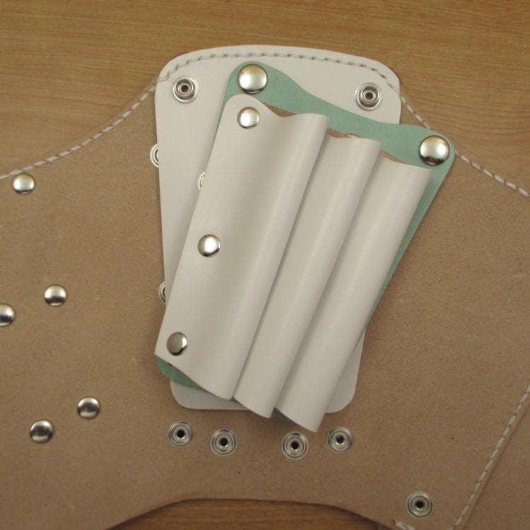 ホワイト＆空色　６丁差し　本革シザーケース　SCA-45/CWA