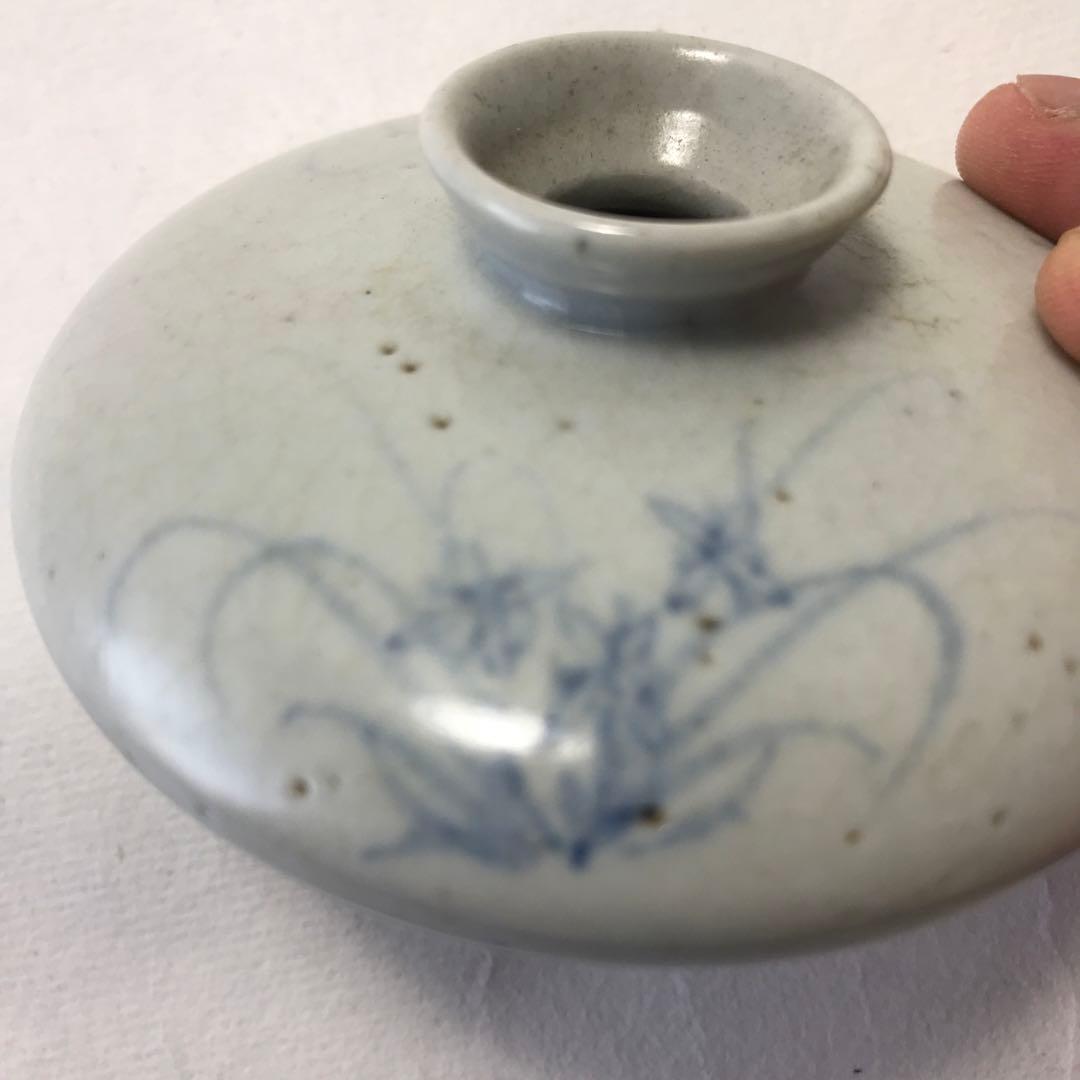 韓国　人間国宝　池氏　高麗青磁　油壺　小壺