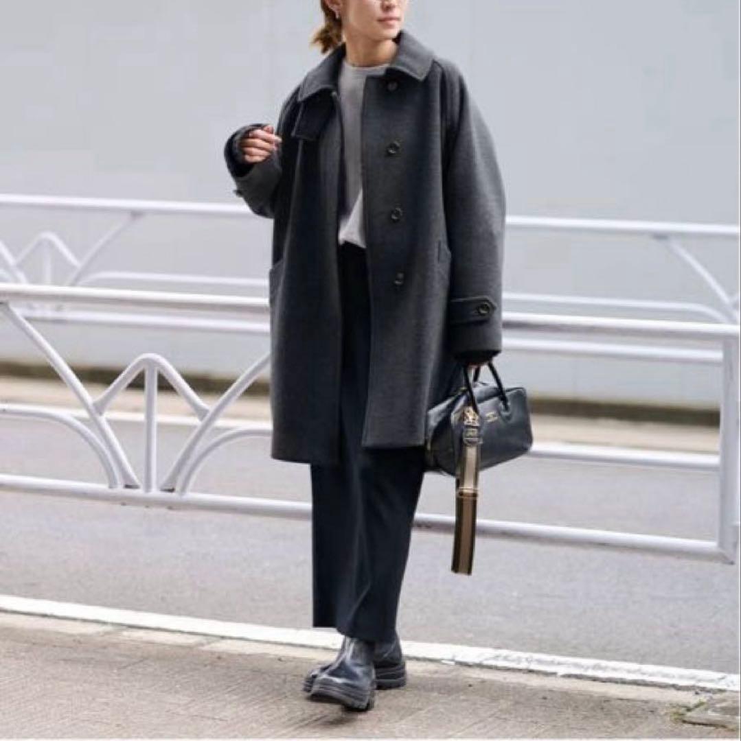 【新品タグ付き】 FRAMeWORKラムウールMIXシャルムバルカラーコート36