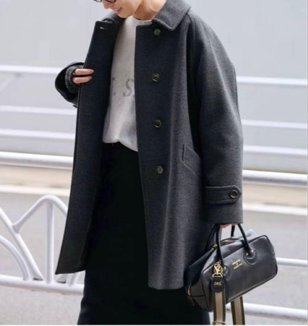 【新品タグ付き】 FRAMeWORKラムウールMIXシャルムバルカラーコート36