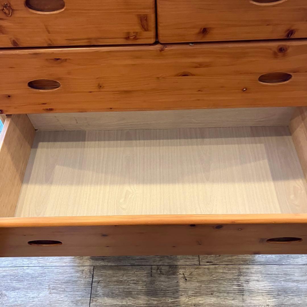 ソエジマ工芸 木製ハイチェスト コロラド 幅80 カントリー調 6段タンス