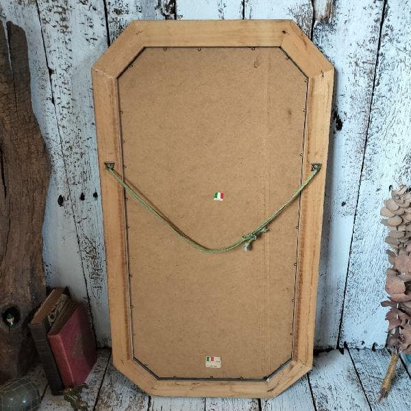 イタリア ヴィンテージ ウッドフレーム ウォールミラー 大型 木枠 壁掛け鏡