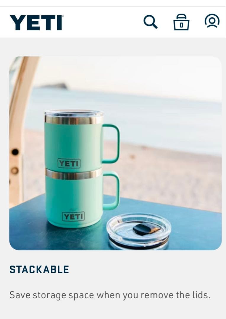 日本未発売YETIイエティ ランブラー14oz マグ2.0ビッグウェーブブルー