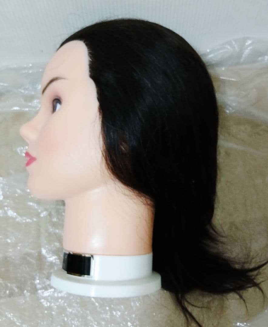 ウィッグ練習用 黒 ミディアム 4体セット