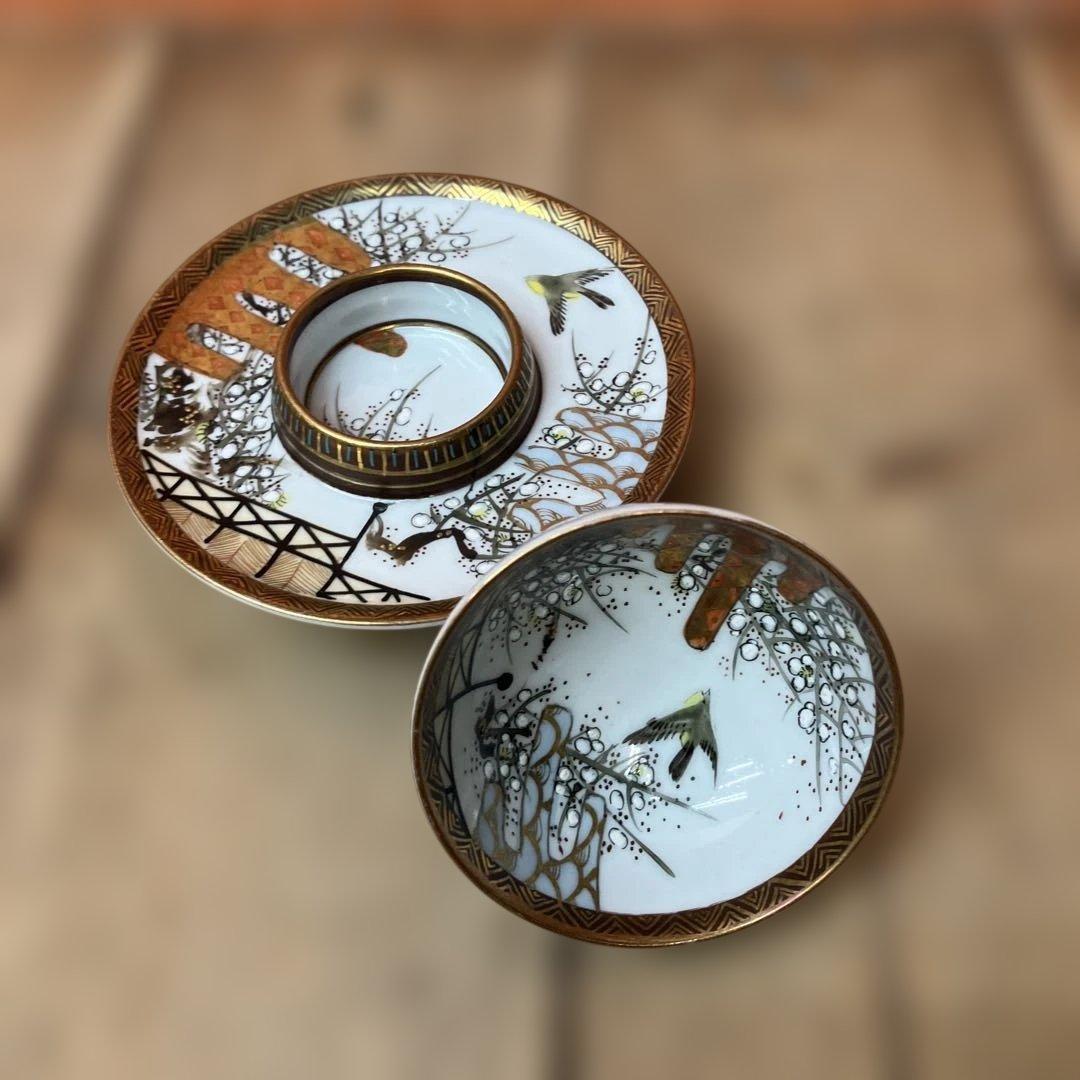 D-4 九谷焼 薩摩焼 アンティーク 骨董 古美術 明治期 大正ロマン 金欄手