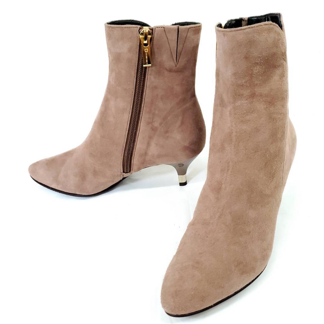 新品　HIMIKO　サイドジップショートブーツ　ポインテッドトゥ　グレージュ