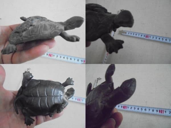 AKa7059　古金属製　亀置物　珍品　当時物