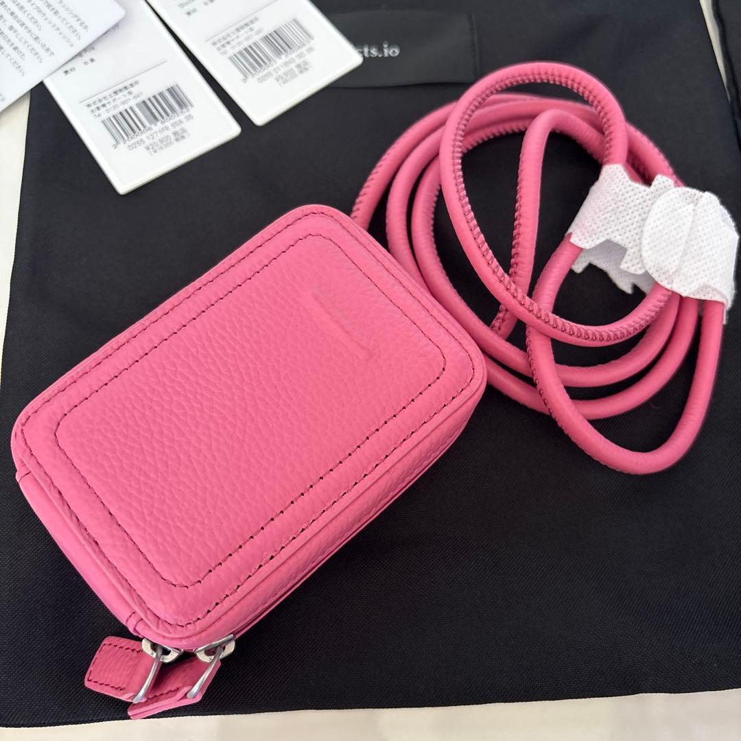 objcts.ioスマホショルダーレザーストラップ + iPhoneケースピンク