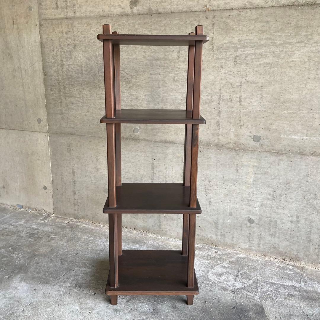 棚 シェルフ ラック 飾り棚 置物台 花台 木製 4段 ブラウン 家具 レトロ