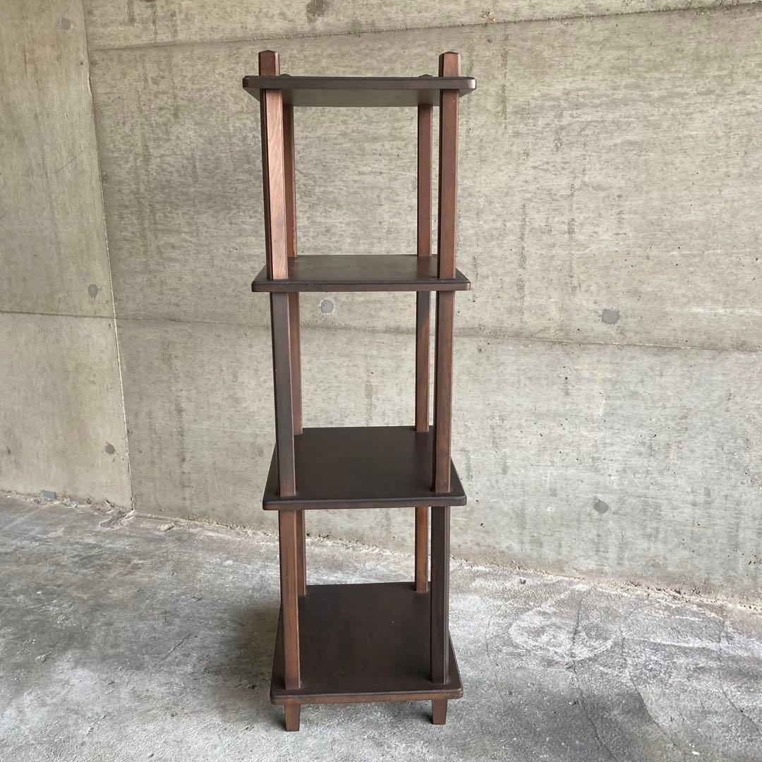 棚 シェルフ ラック 飾り棚 置物台 花台 木製 4段 ブラウン 家具 レトロ
