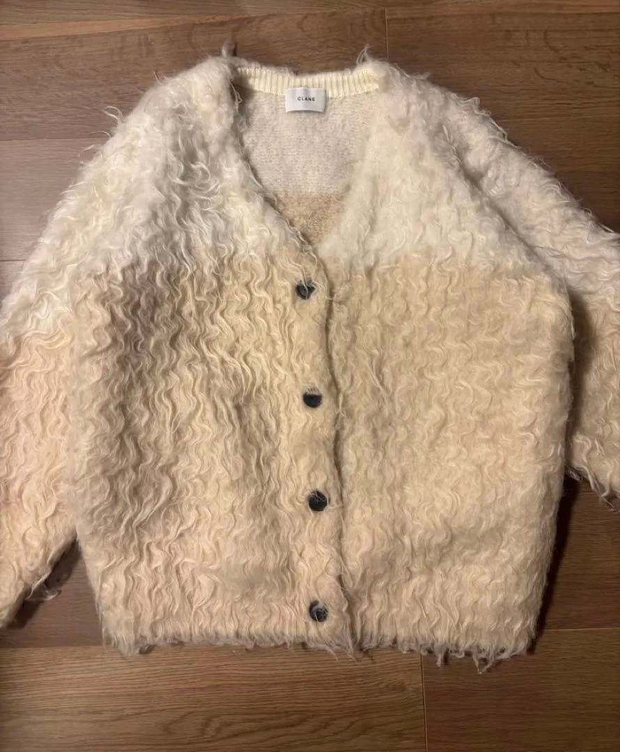 CLANE 【BI COLOR SHAGGY KNIT CARDIGAN】