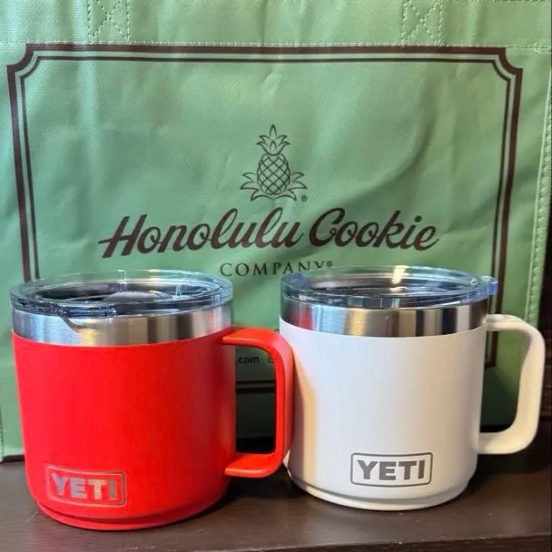 ホノルルクッキー　YETI 限定14oz　ステンレス　マグカップ　赤　白　ペア