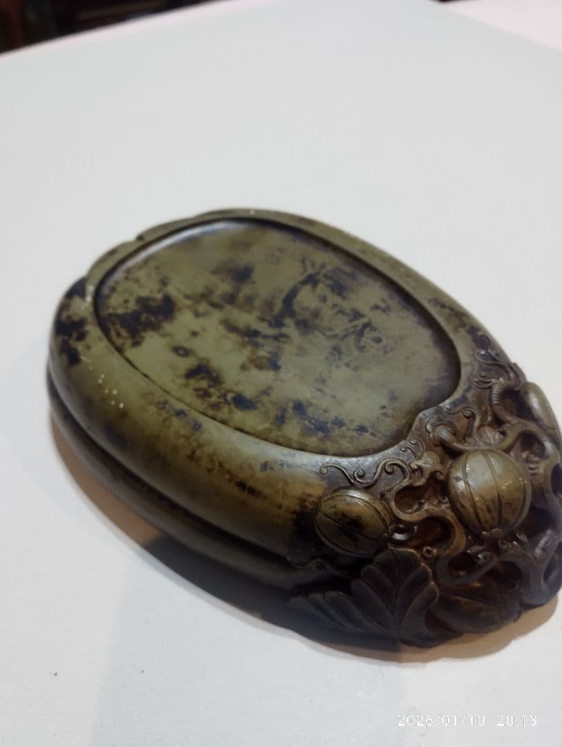 特価　中国美術　端渓硯　緑端渓　硯　書道具