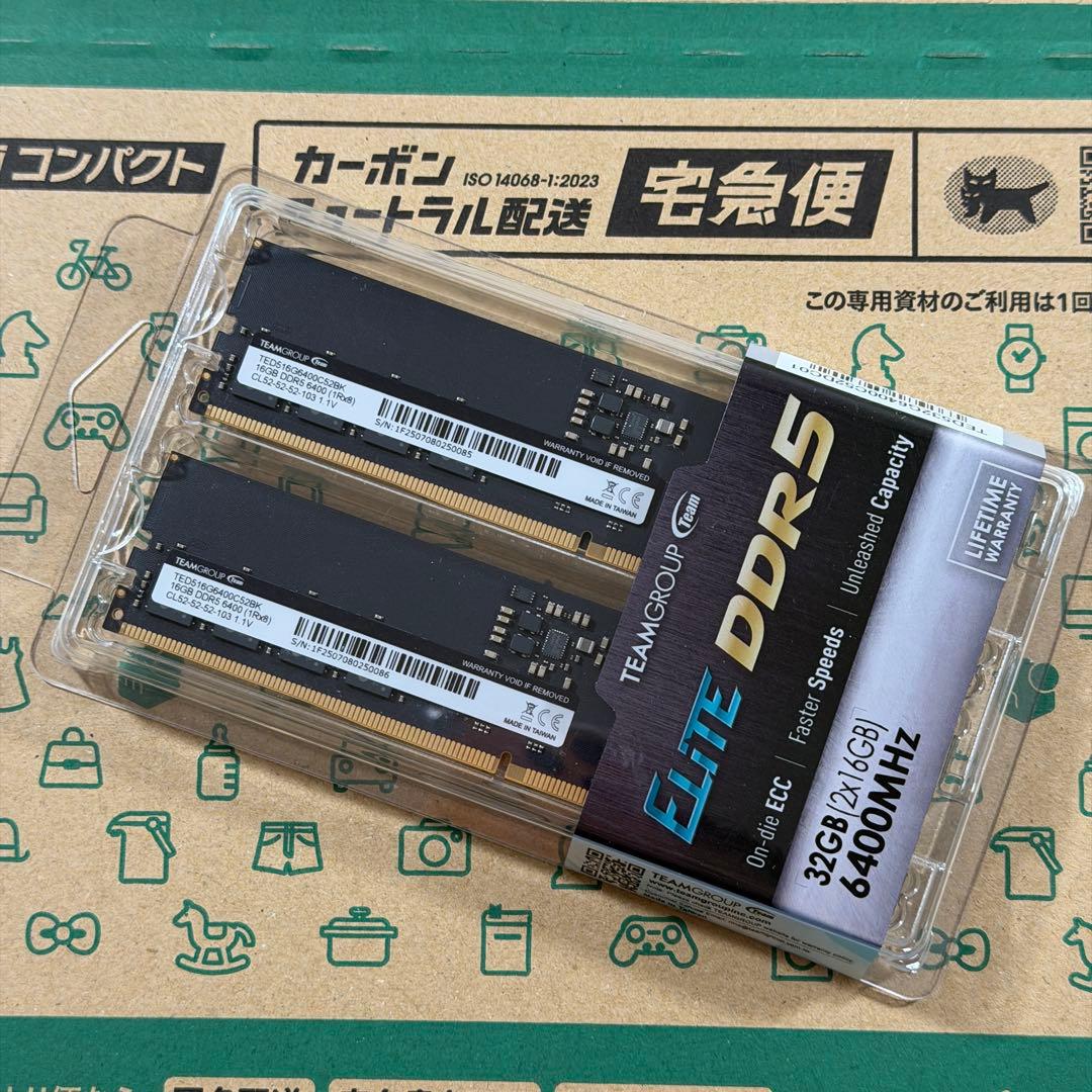 【新品未開封】Team DDR5-6400 32GBメモリ（16GBx2）