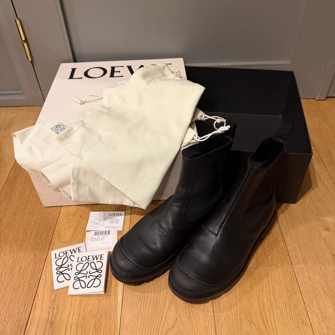 LOEWE ブラック サイドゴアブーツ 38