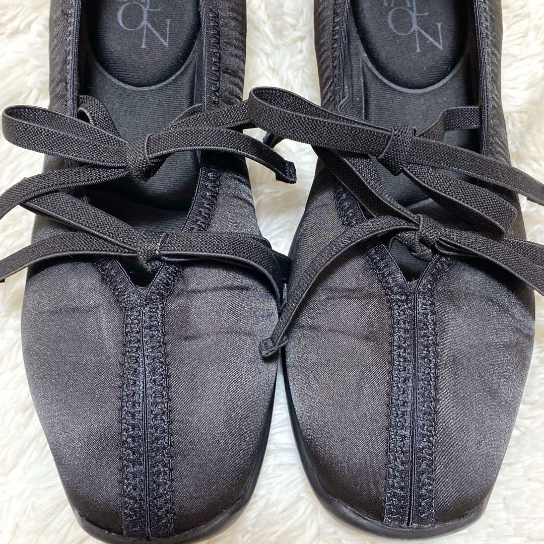 人気完売品✨ルタロン　Lダブルリボンバレリーナ　黒　24.5cm 2024SS