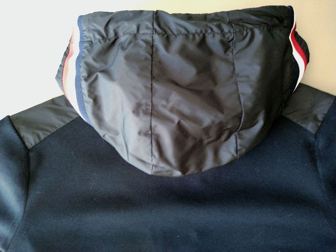 ブラック フード付き ナイロンコットンジャケット