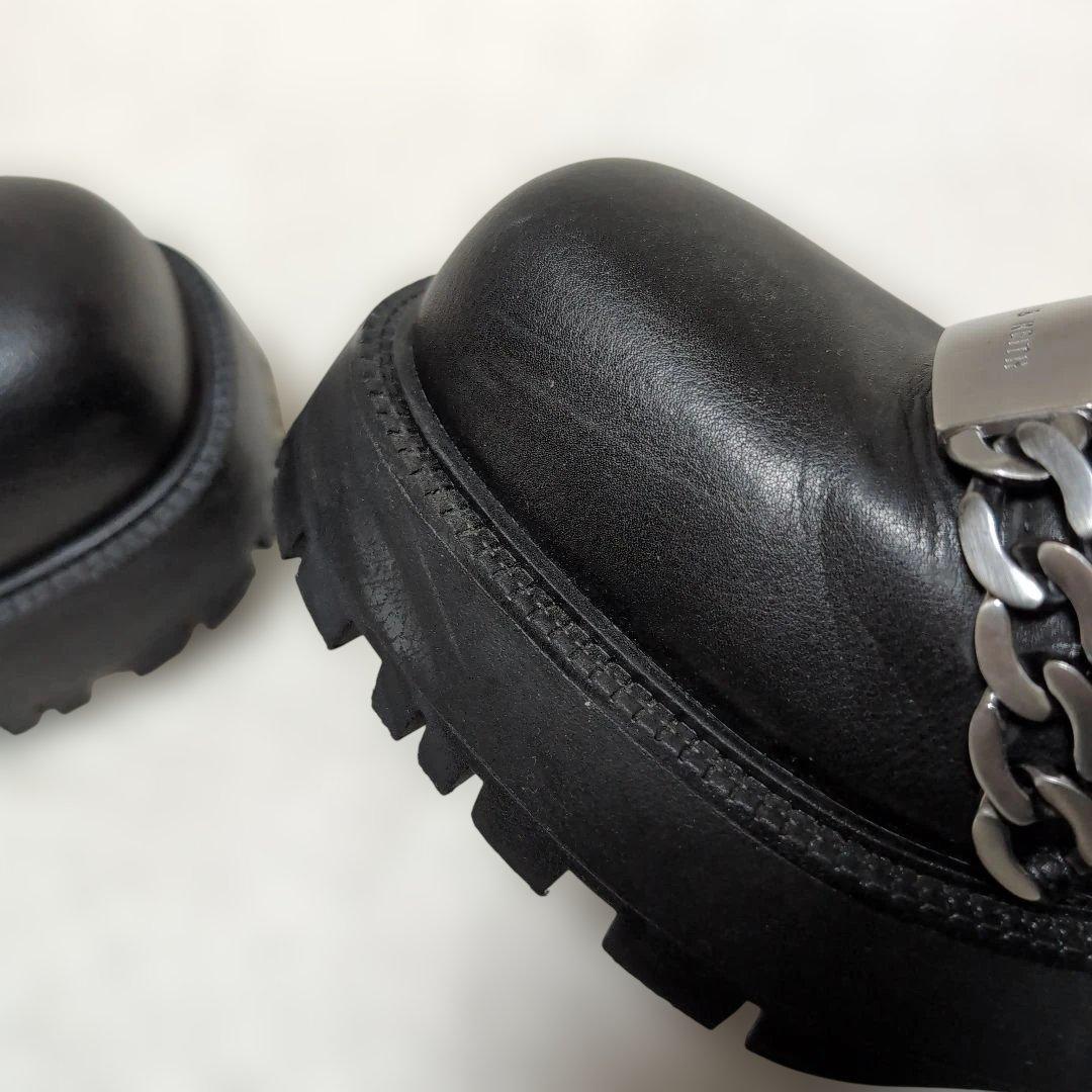 ✧美品【チャールズ＆キース】レースアップブーツ黒　厚底　チェーン　24.5